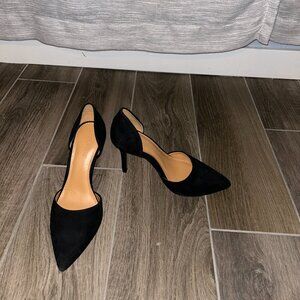 J.Crew Black Suede d’Orsay Heels – Size 5.5